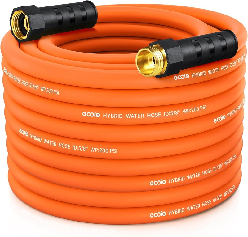 EOOIO Garden Hose 75 ft x 5/8", NON-EXPANDING Flexible Water Hose, Kink Resistant Lightweight Hybrid Hose, Leakproof Yard Hose with Male to Female Fittings - Image 1